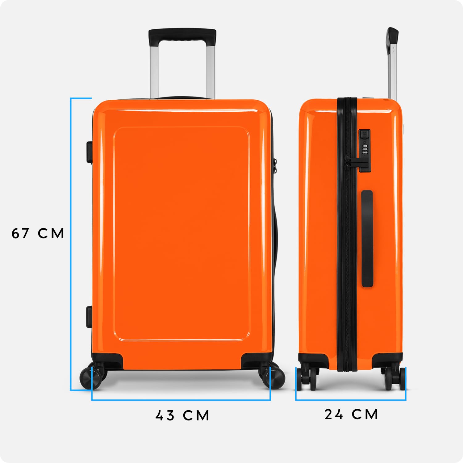 Reiskoffer - 67 cm - Oranje - Sample