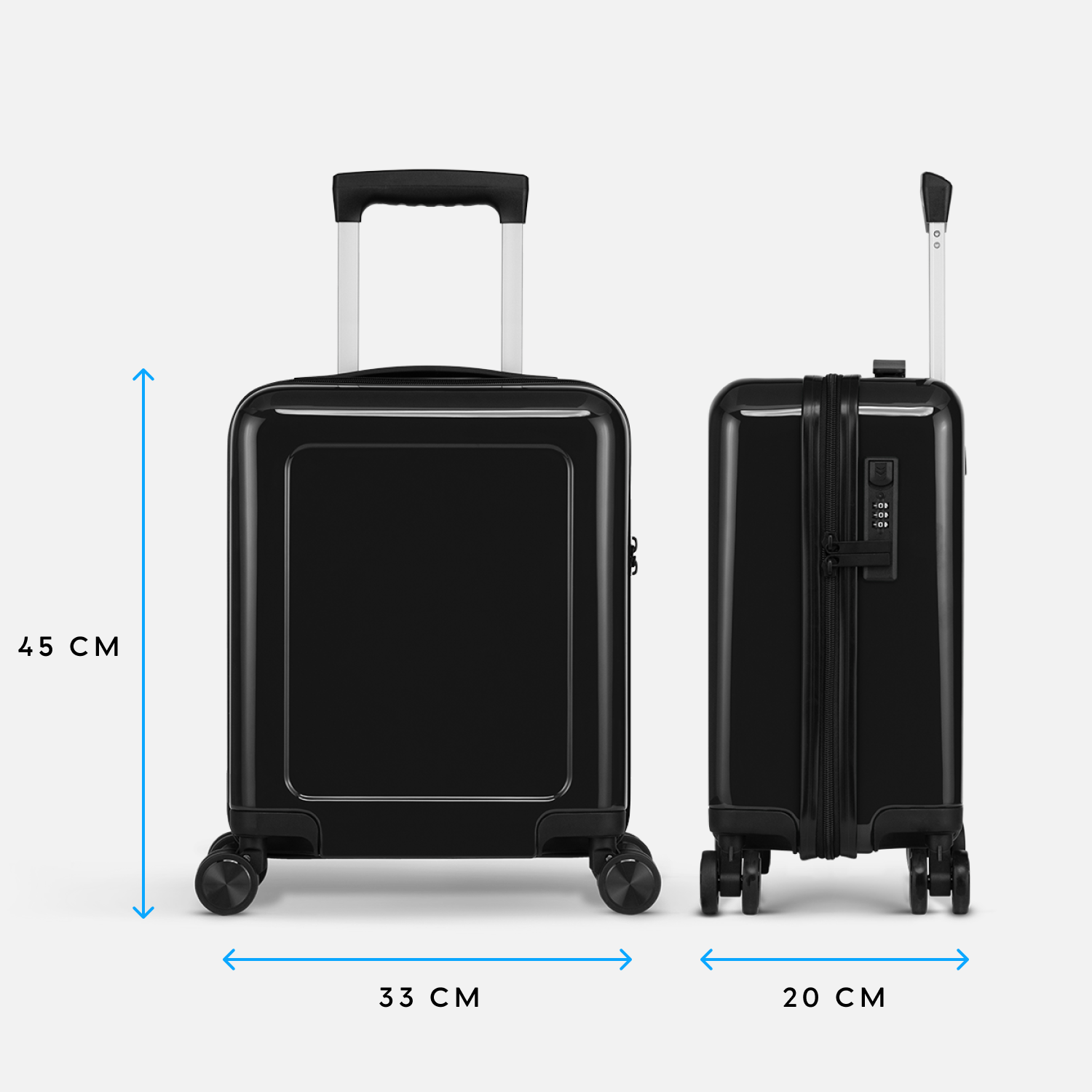 Handgepäckkoffer Mini - 45 cm - Schwarz - Muster