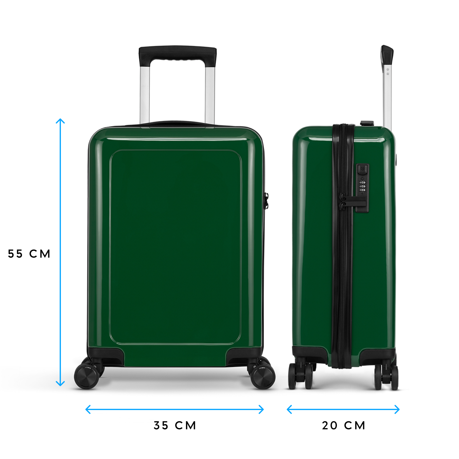 Handbagage koffer - 55 cm - Donkergroen