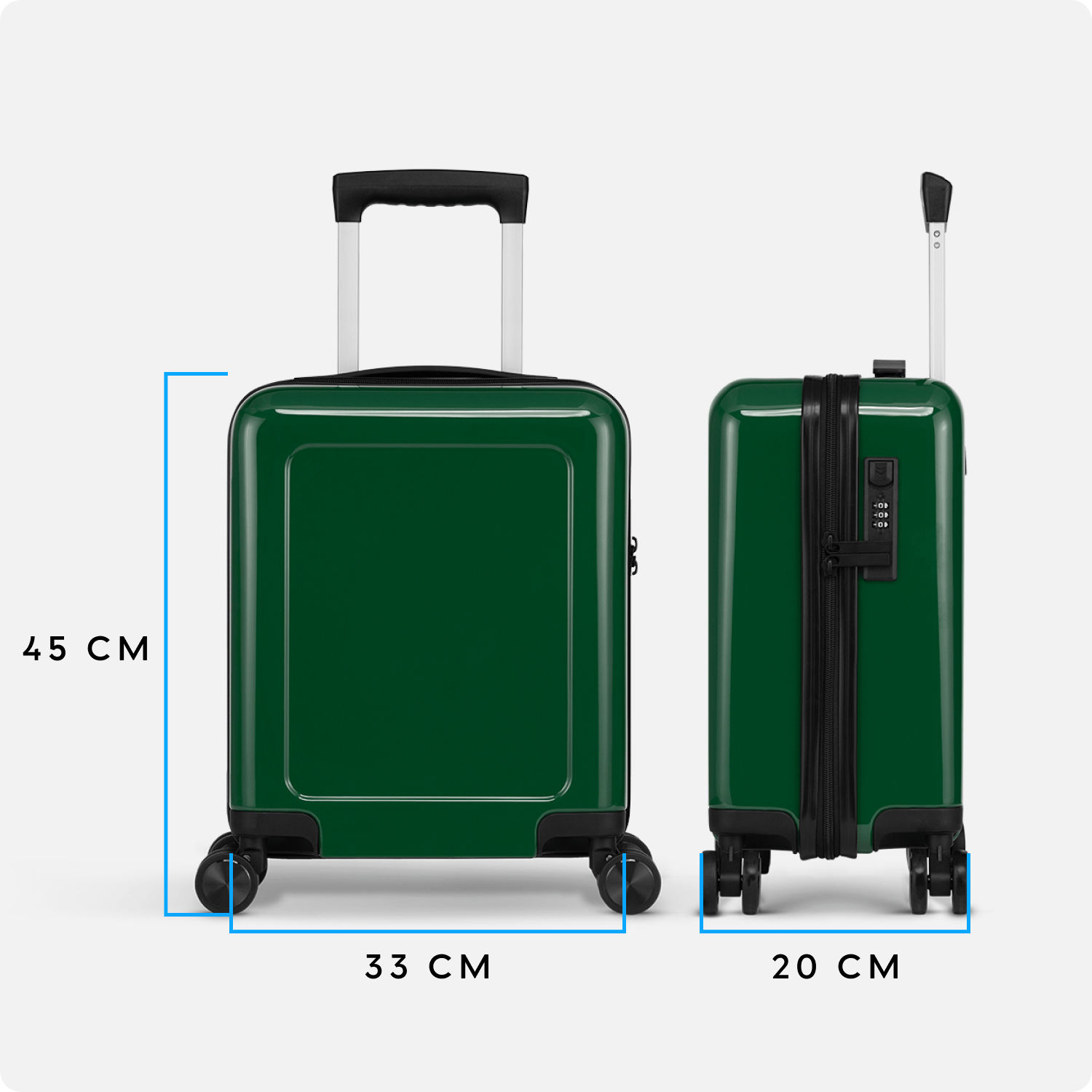 Handbagage koffer Mini - 45 cm - Donkergroen