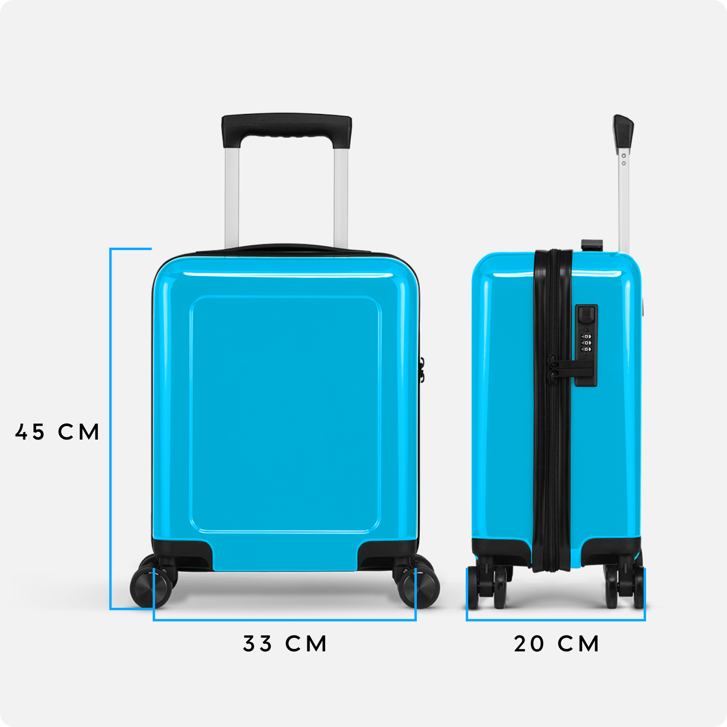 Handgepäckkoffer Mini - 45 cm - Hellblau - Muster