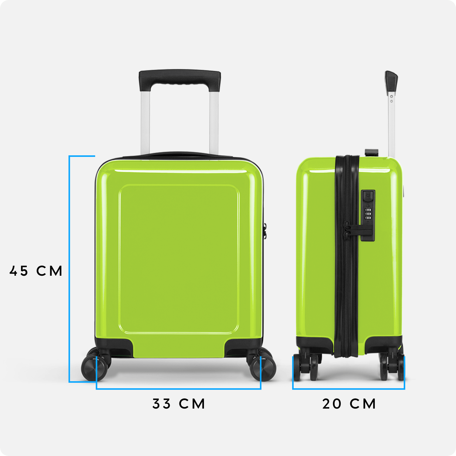 Handbagage koffer Mini - 45 cm - Lichtgroen