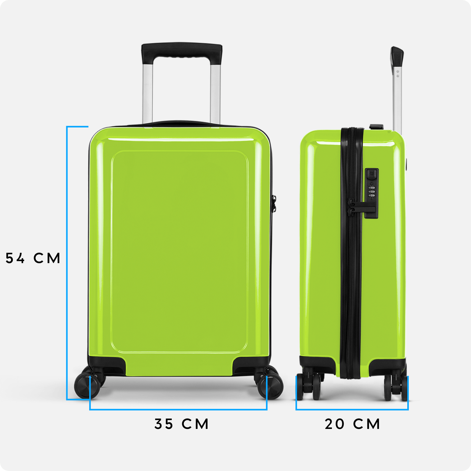 Handbagage koffer - 54 cm - Lichtgroen