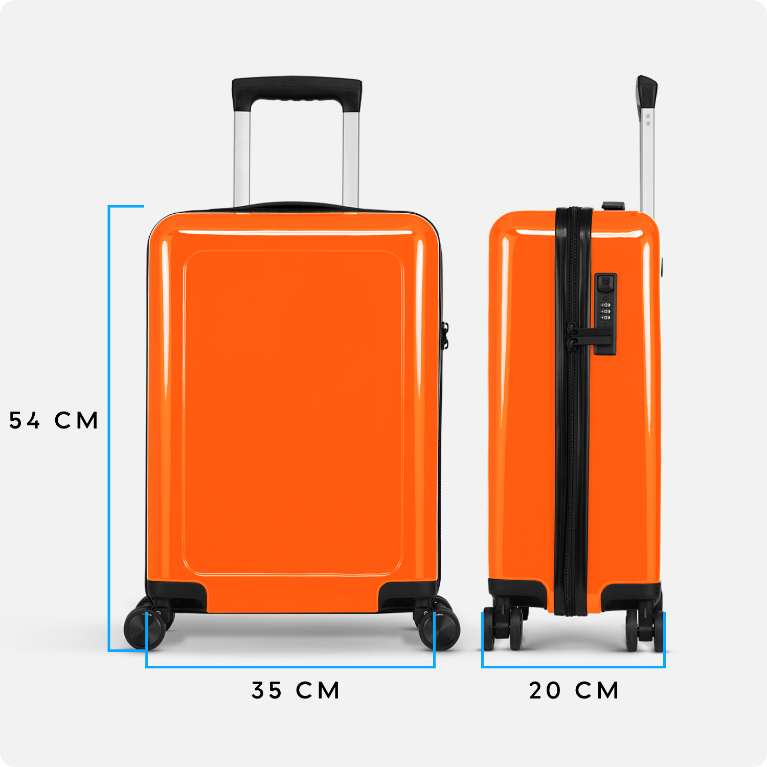 Handbagage koffer - 54 cm - Oranje - Sample