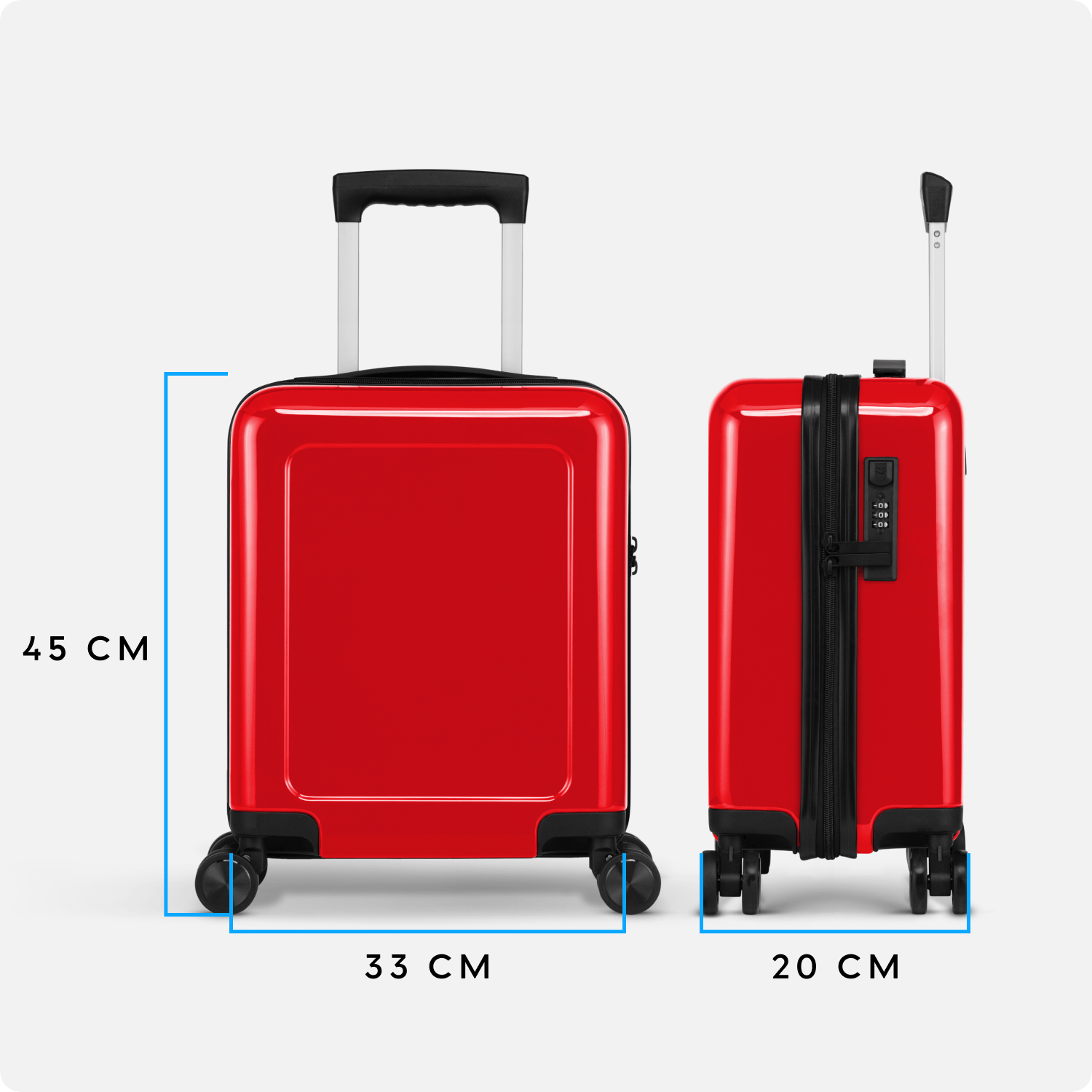Handbagage koffer Mini - 45 cm - Rood