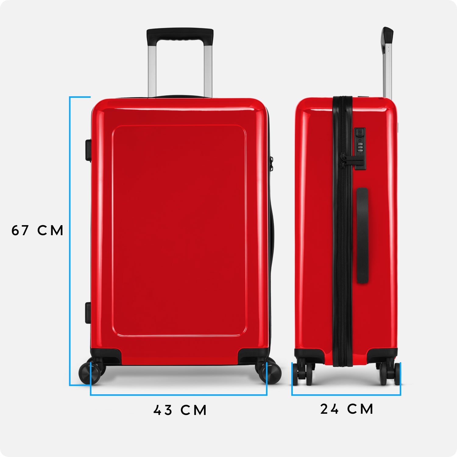 Reiskoffer - 67 cm - Rood - Sample