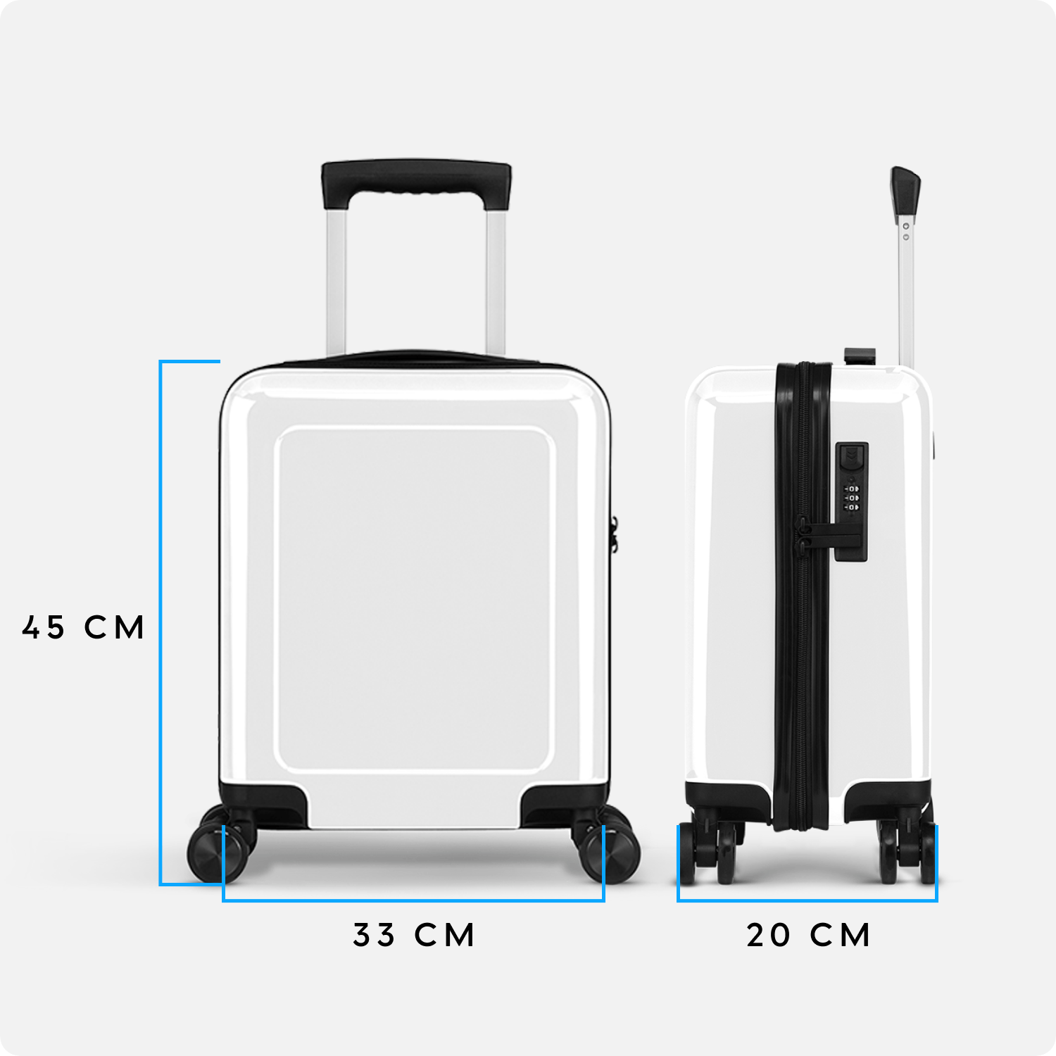 Handbagage koffer Mini - 45 cm - Wit - Sample