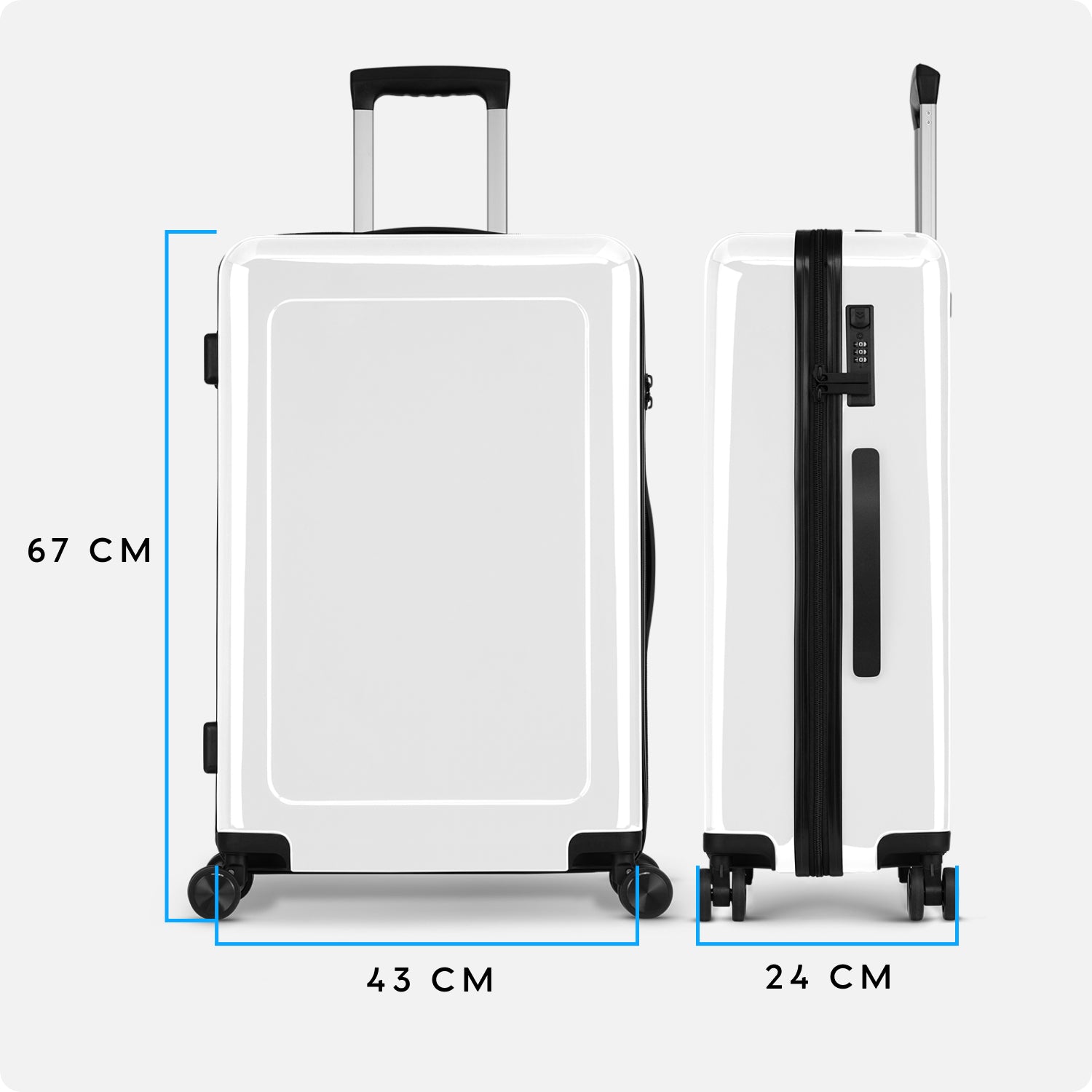 Reisekoffer - 67 cm - Weiß - Muster